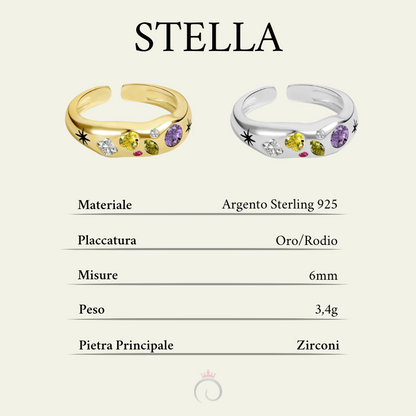 STELLA|Anello gemme colorate