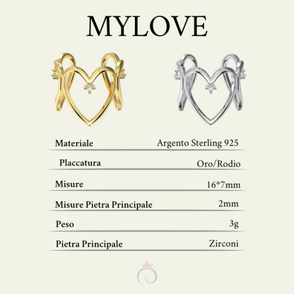 MYLOVE|Anello triplo cuore