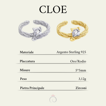 CLOE|Anello intrecciato con zircone