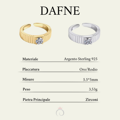 DAFNE|Anello lavorato con zircone