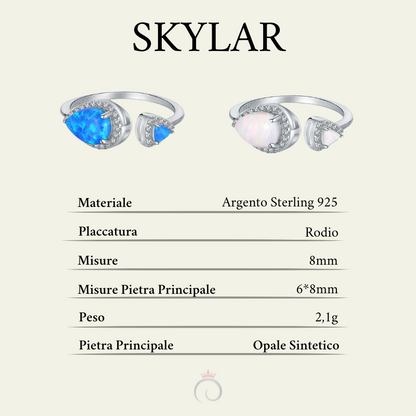 SKYLAR|Anello opale cielo e nuvole