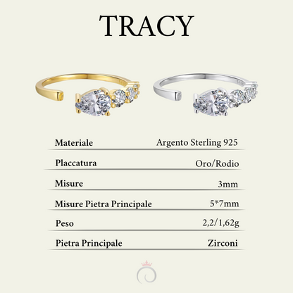 TRACY|Anello semplice con zirconi