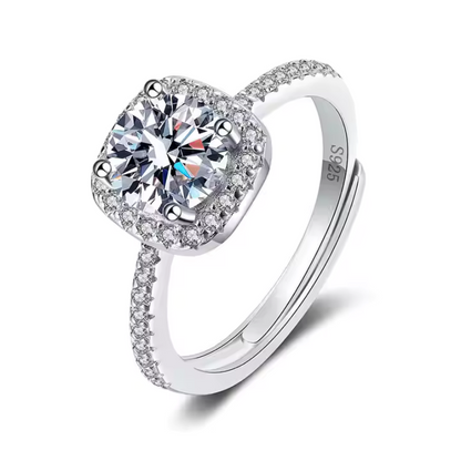 KATE|Anello moissanite squadrato